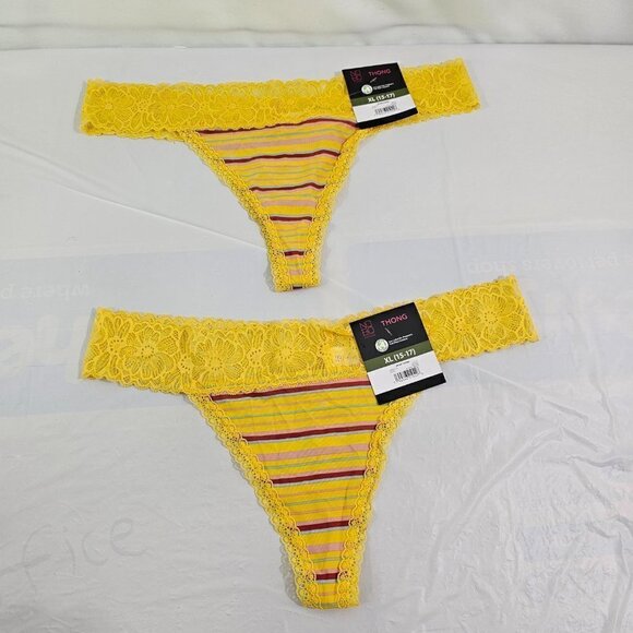 No Boundaries 4-Pack Underwear Micro Lace Multi-Color Thong Panties Size XL NWT - Picture 12 of 15